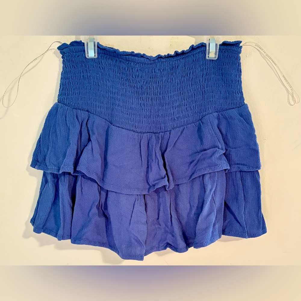 Hayden Girls Royal Blue Tiered Mini Skort Fully Lined Smocked Waist Sz Small - Picture 5 of 8